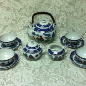 Vintage, Rare, Made in Japan, 13pc Gaudy Willow with Lithopane Cups, Tea Set