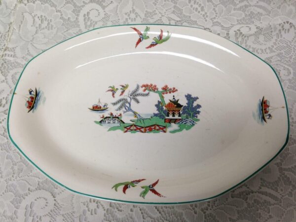 Vintage, Rare, Homer Laughlin, Gaudy Blue Willow, 13.5inLx10in Oval Serving Dish