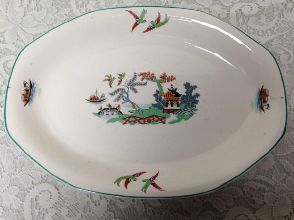 Vintage, Rare, Homer Laughlin, Gaudy Blue Willow, 13.5inLx10in Oval Serving Dish