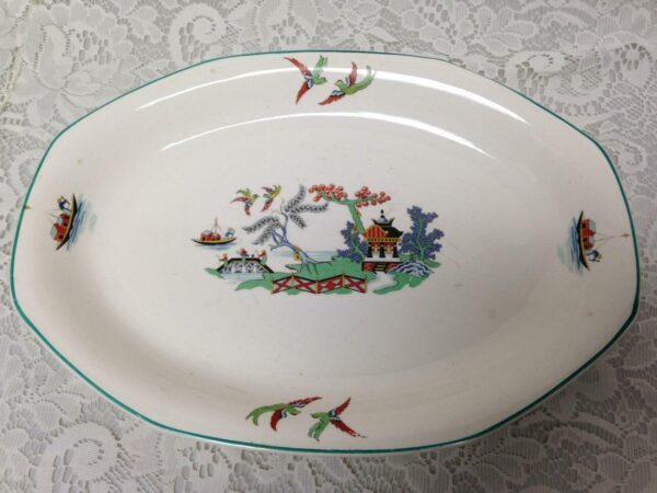 Vintage, Rare, Homer Laughlin, Gaudy Blue Willow, 13.5inLx10in Oval Serving Dish