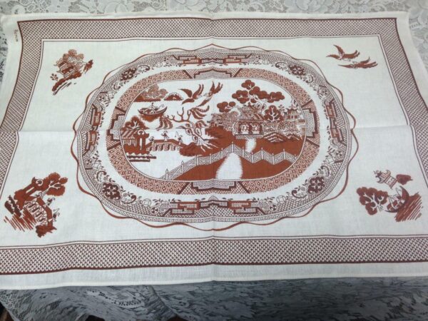 Vintage, Rare, Ireland, Brown Willow Kitchen Towel or Table Runner, 30in x20in