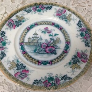 Antique, Yeddo, Royal Staffordshire Variant Gaudy Blue Willow 10in Dinner Plate