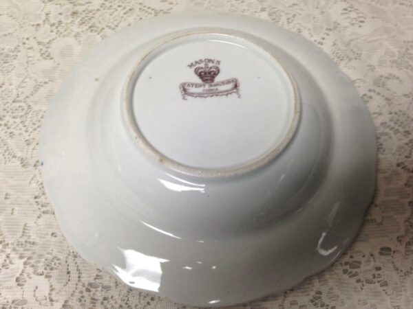 Antique, Masons Patent Ironstone, Variant Gaudy-Blue Willow, 9in W Deep Dish