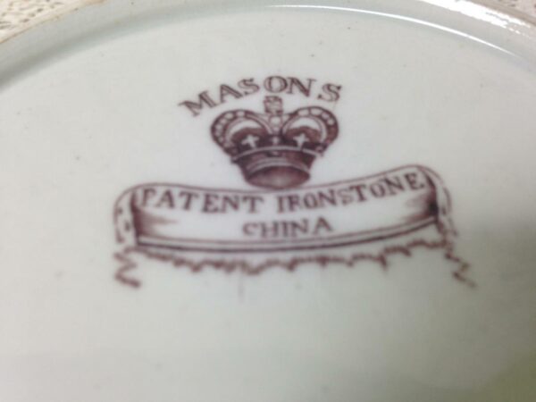 Antique, Masons Patent Ironstone, Variant Gaudy-Blue Willow, 9in W Deep Dish