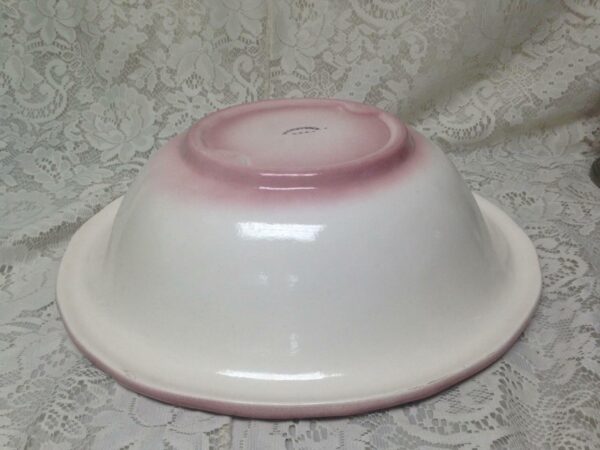 Vintage, Large, 12in H x 10in Pink Floral Pitcher With 16in Washbowl