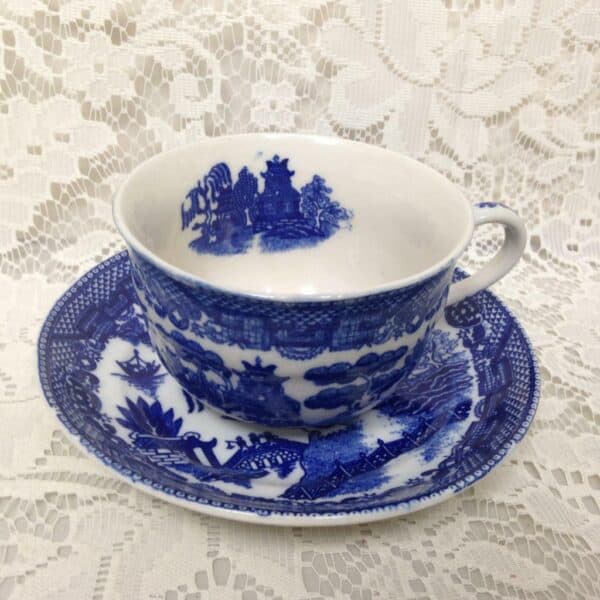 Vintage, Japan, 3-pc Blue Willow Trio Tea Set