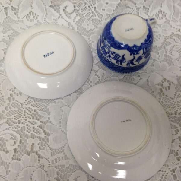 Vintage, Japan, 3-pc Blue Willow Trio Tea Set