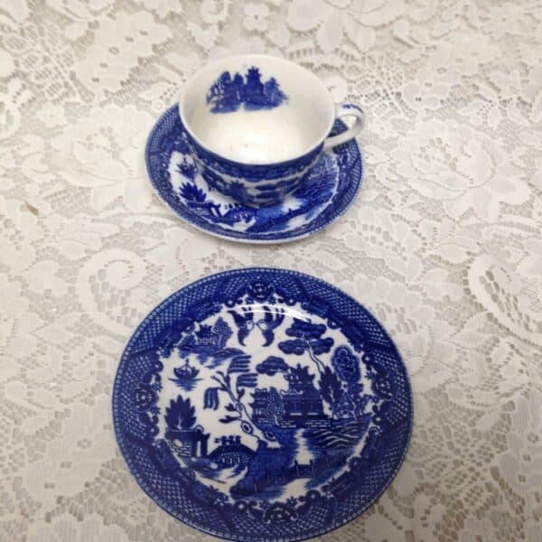 Vintage, Japan, 3-pc Blue Willow Trio Tea Set