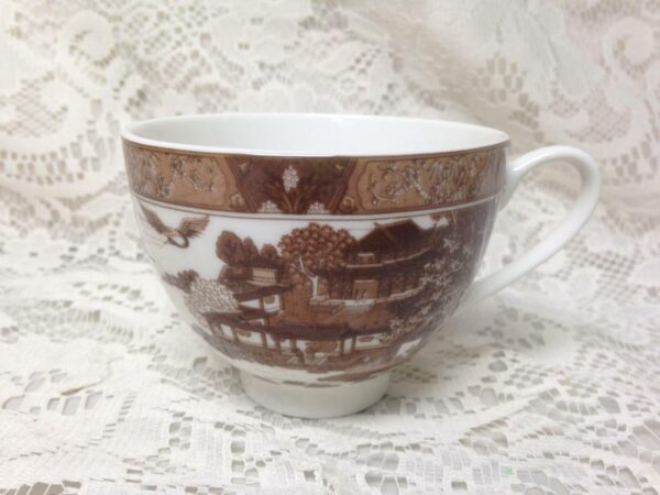 Rare, Quality, Gracie China, Variant, Old Canton Brown Willow, Cup and Saucer