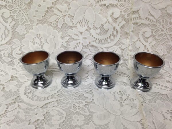 Vintage, Rare, England, 11-pc Classic Chrome, Egg Cups and Condiment Set