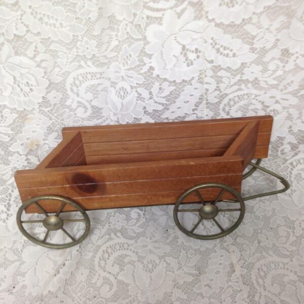 Vintage, Wooden Wagon-Planter Decor 16in x 5in x 5in