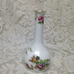 Vintage, Crown Staffordshire, Polychrome Gaudy Blue Willow Scent Bottle 7.5in T