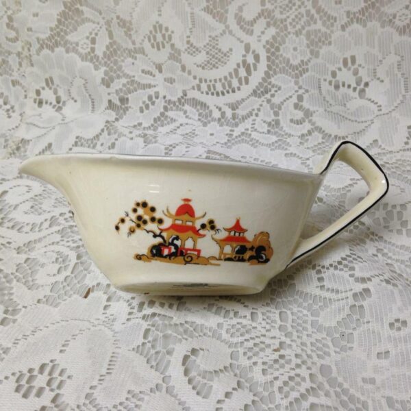 Vintage, Rare, Wedgwood, England,Variant,Gaudy Blue Willow 2pc Gravy-Sauce Boat