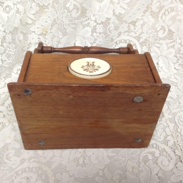 Vintage, Wooden Utensil Caddy 10in x 9.5in x 6.5in