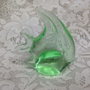 Vintage, Heavy Green Fish Figural Paper Weight 4in x 4in