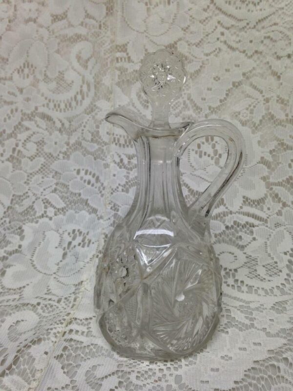 Vintage, Old American Pressed Glass, Blown Condiment 7.5in x 3.5in