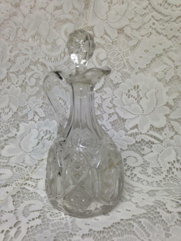 Vintage, Old American Pressed Glass, Blown Condiment 7.5in x 3.5in