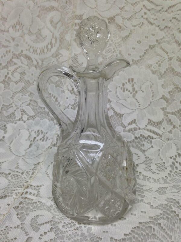 Vintage, Old American Pressed Glass, Blown Condiment 7.5in x 3.5in