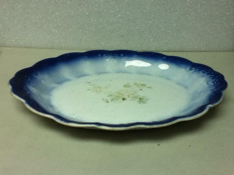 Antique, Rare, La Francaise, Flow Blue, Large, 13in x 10in Oval Serving Platter