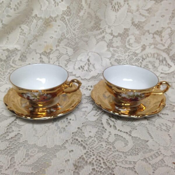 Vintage Rare, Fragonard Gilded 4pc Tea Set