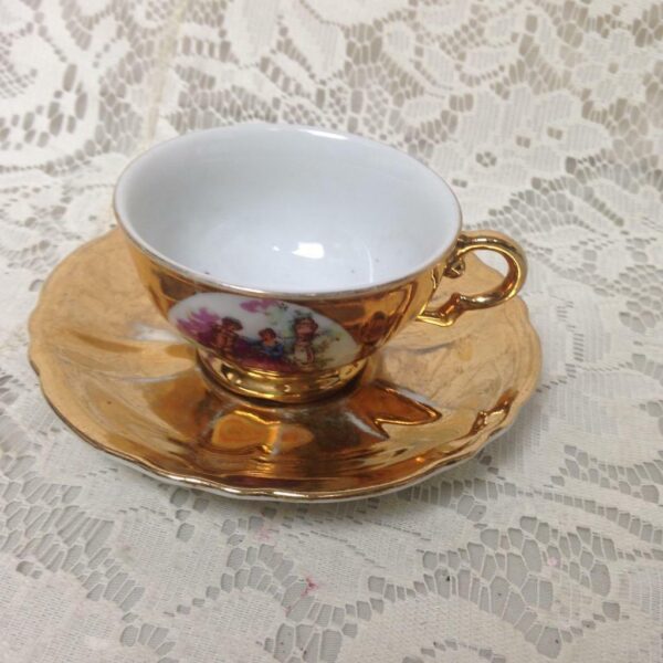 Vintage Rare, Fragonard Gilded 4pc Tea Set