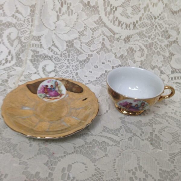 Vintage Rare, Fragonard Gilded 4pc Tea Set