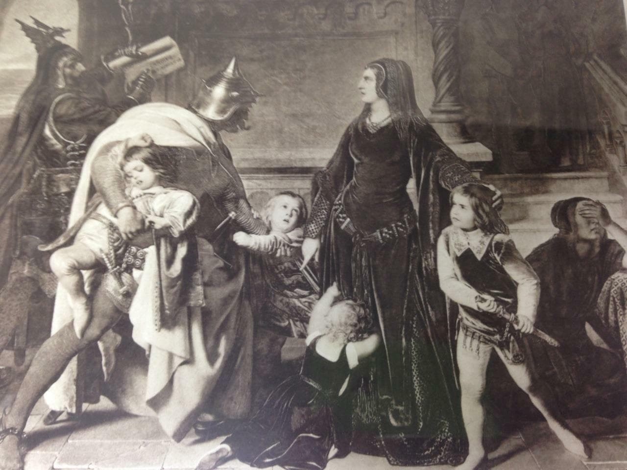 Antique 19th C Rare Etching-1266 Arrest of Queen Helene by Carolous of Anjou