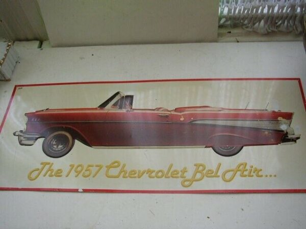 1957 Chevrolet Bel-Air Enameled on Coppe3 Advertising Sign