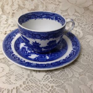 Antique, Rare, Ridgway Blue Willow 2pc Cup and Breadplate