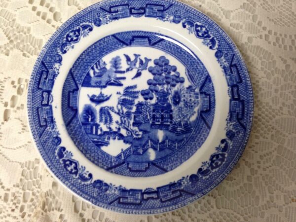 Antique, Rare, Ridgway Blue Willow 2pc Cup and Breadplate