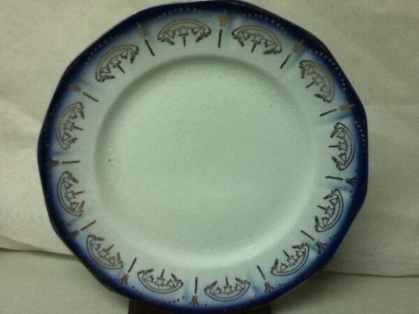 Vintage, Saxon China, Flow Blue, 9.5in Lunch Plate