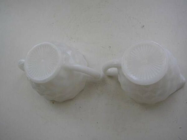 Vintage, Hazel Glass, 2-pc Set, Milk Glass Sugar and Creamer