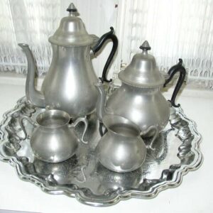 Vintage, Made in Holland, 5-pc Pewter Coffee and Tea Service