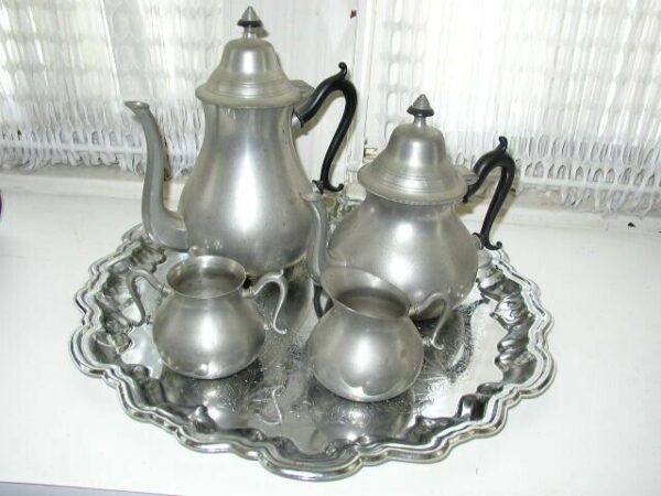 Vintage, Made in Holland, 5-pc Pewter Coffee and Tea Service