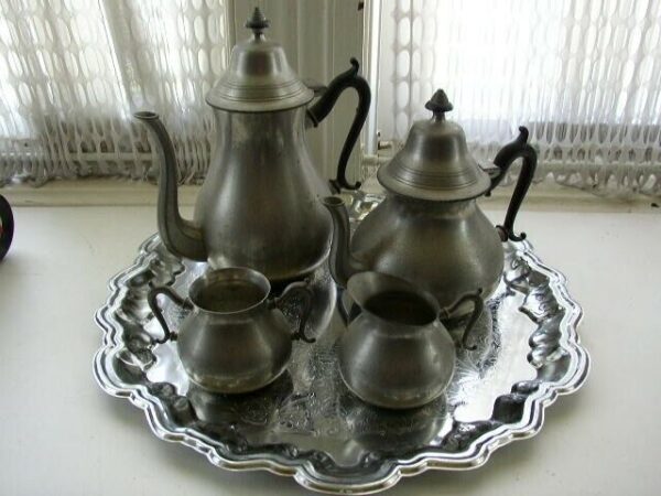 Vintage, Made in Holland, 5-pc Pewter Coffee and Tea Service