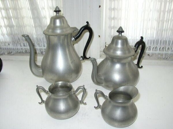 Vintage, Made in Holland, 5-pc Pewter Coffee and Tea Service