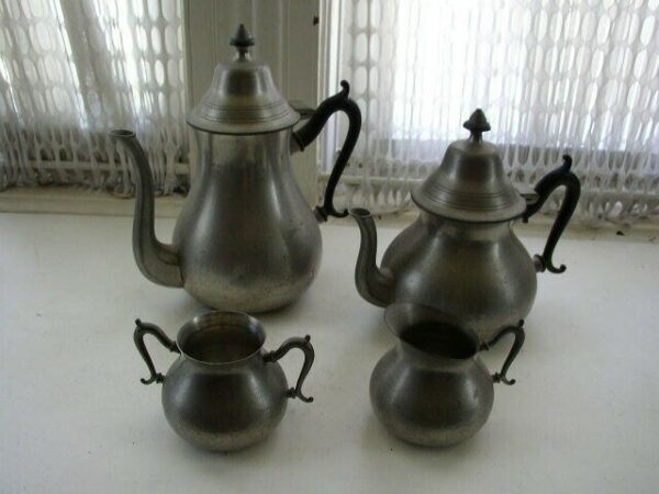 Vintage, Made in Holland, 5-pc Pewter Coffee and Tea Service