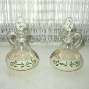 Vintage, Handpainted Anchor Hocking Cruet Set