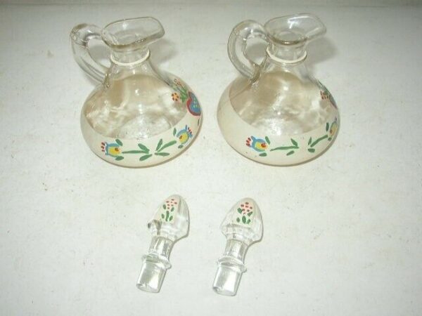 Vintage, Handpainted Anchor Hocking Cruet Set