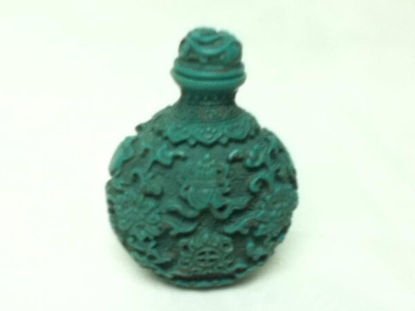 Vintage, 2pc Rounded Turquoise Snuff Bottle 3in x 2.5in x 1.5in