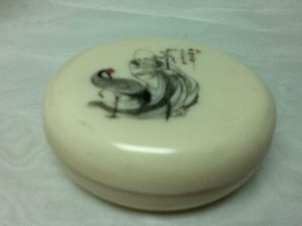 Antique, Elegant, 2pc Round Sealer Wax Box 2.5in x 1in