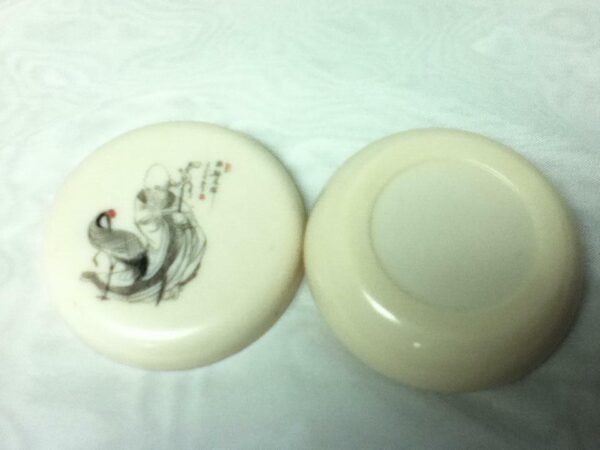 Antique, Elegant, 2pc Round Sealer Wax Box 2.5in x 1in