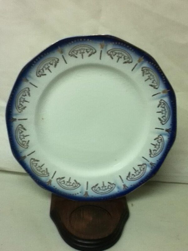 Vintage, Saxon China, Flow Blue, 9.5in Lunch Plate