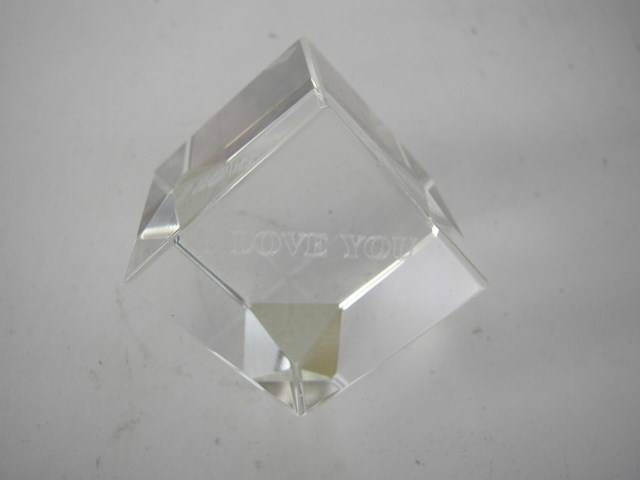 Beautiful, I Love You, Square Glass Paperweight