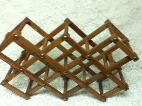 Vintage, Medium Size 21in x 7in x 4in Wooden Bottle or Wine Rack