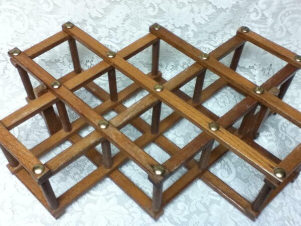 Vintage, Medium Size 21in x 7in x 4in Wooden Bottle or Wine Rack