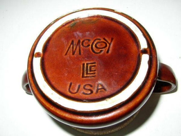 Vintage 2-pc set McCoy Brown Glazed Stoneware Soup Bowl