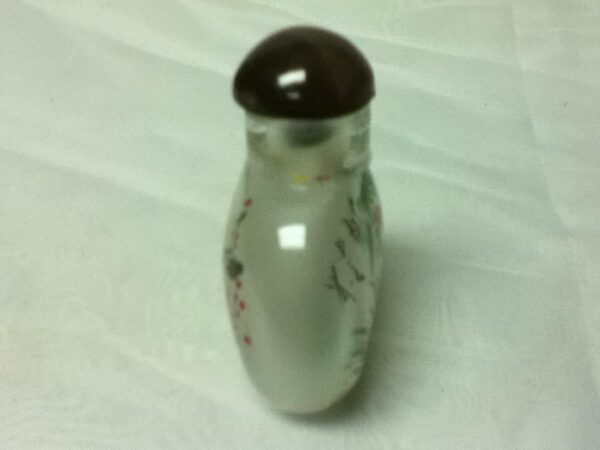Vintage, 2pc Reverse Painted Snuff Bottle 2.5in x 1.5in