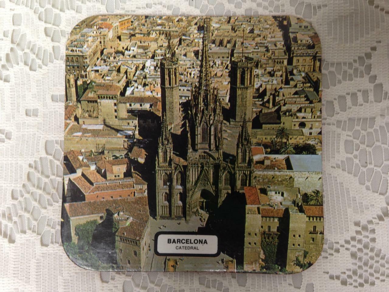 Vintage, 4pc Collectible Barcelona Coasters 4in sq