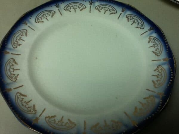 Vintage, Saxon China, Flow Blue, 9.5in Lunch Plate